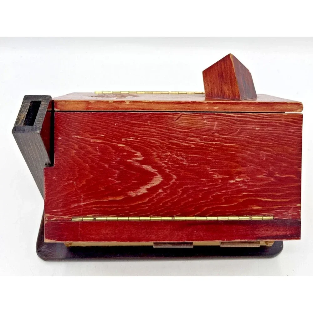 Vintage Cabin Sewing Box/Stash Box/Bank 10”X6.5”X6.5” AA Importing, Taiwan
